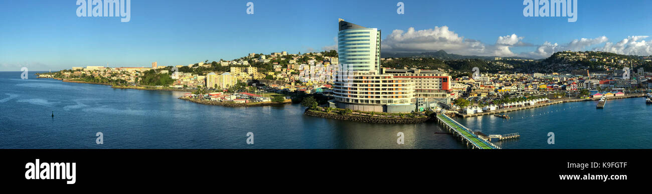 Fort-de-France, Martinique.  View from the Cruise Ship Pier. Stock Photo