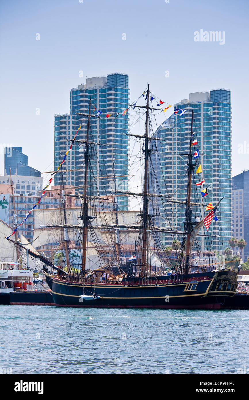 Tall Ship HMS Bounty At The Festival Of Sail In San Diego CA US The tall-ship-hms-bounty-at-the-festival-of-sail-in-san-diego-ca-us-the