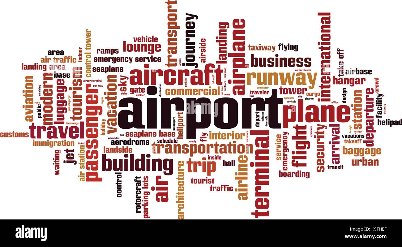Airport word cloud concept. Vector illustration Stock Vector