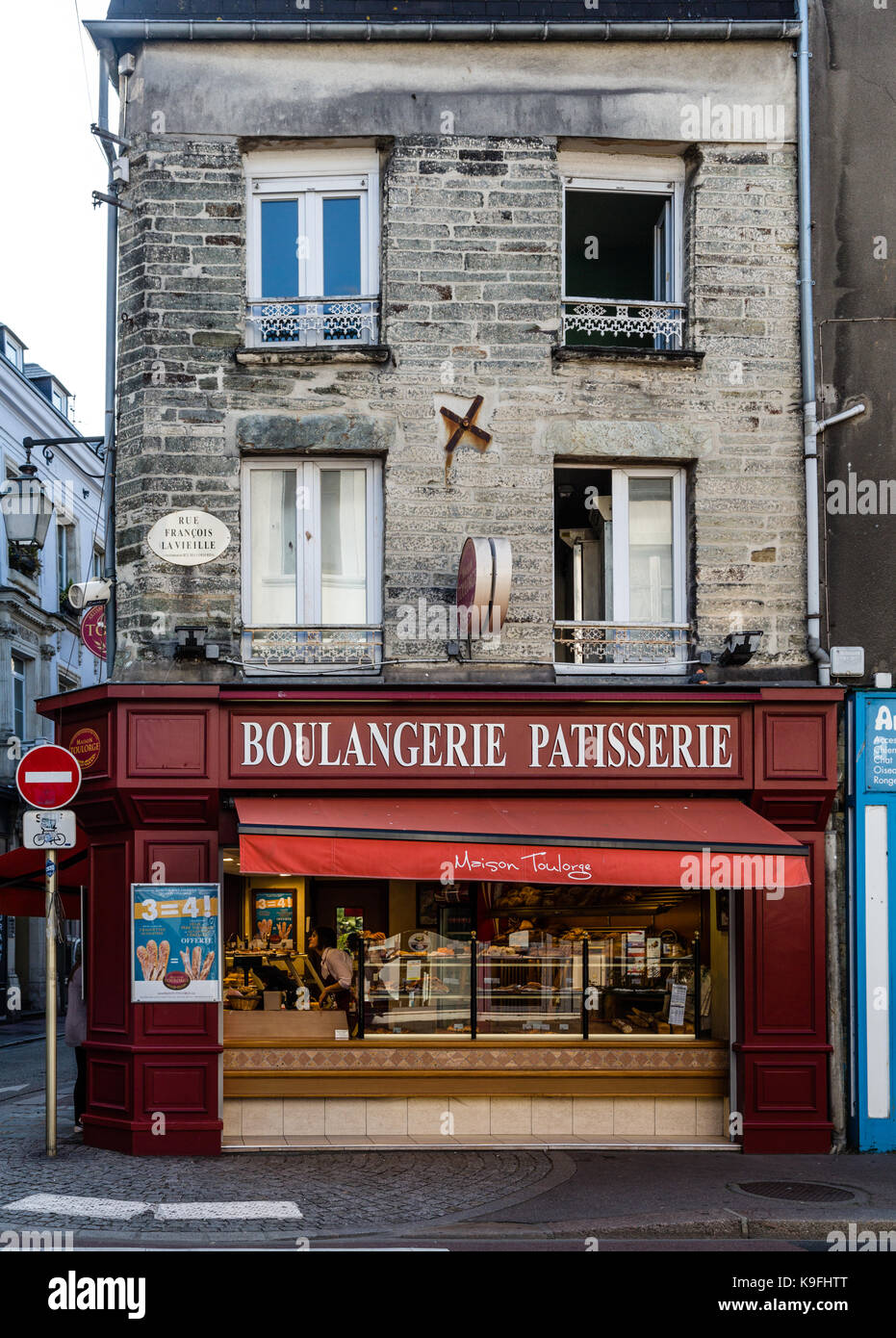 A typical French Patisserie in Cherbourg, France Stock Photo