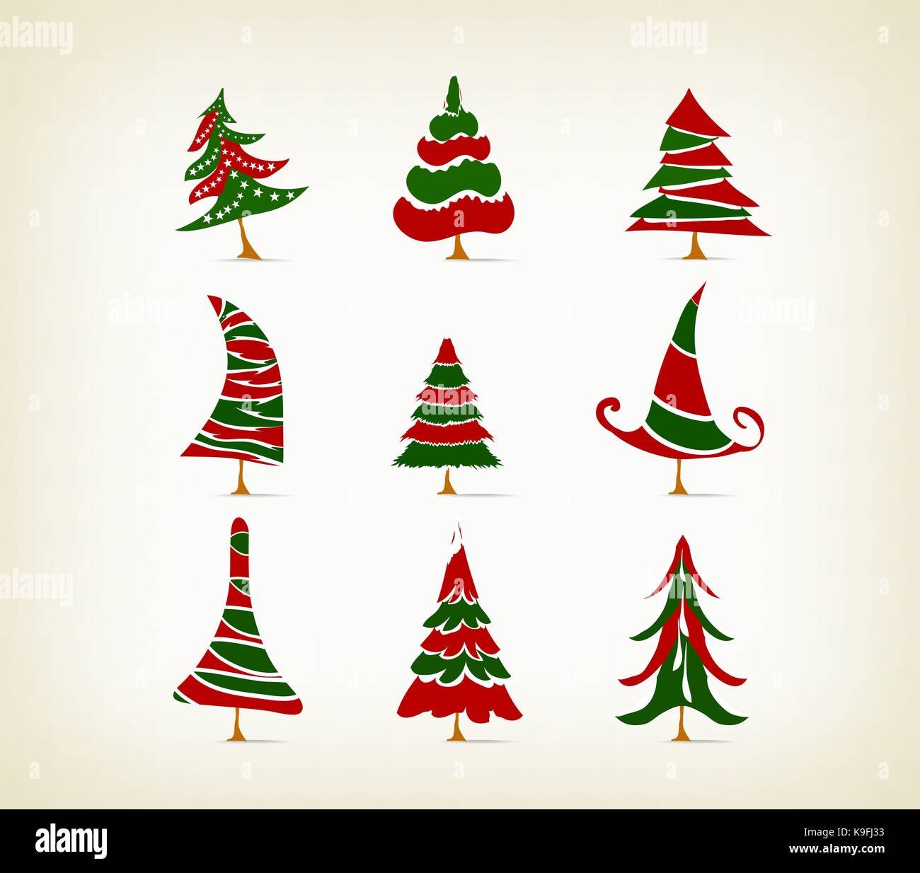 vintage christmas trees Stock Vector Image & Art - Alamy