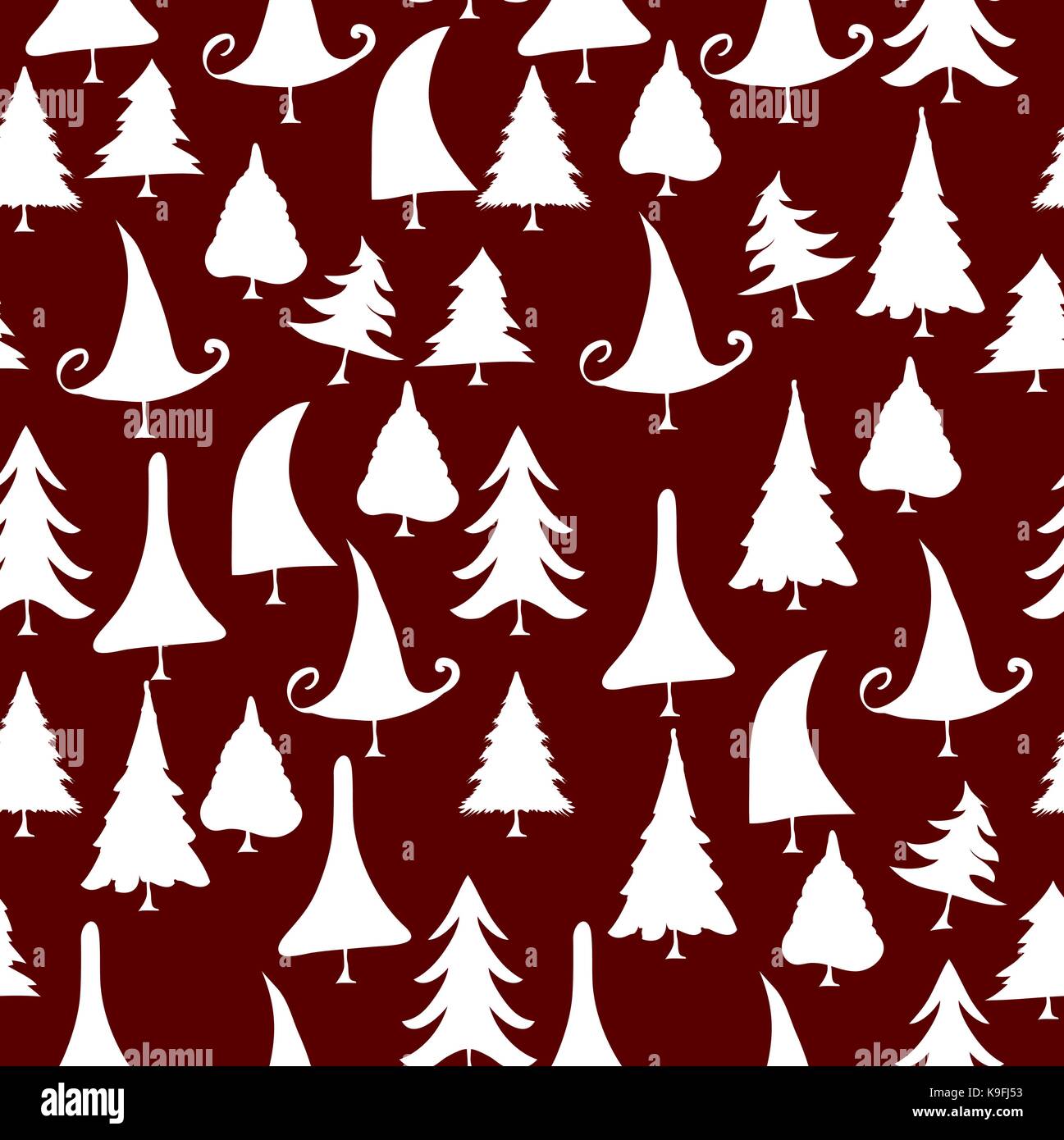 vintage christmas trees icons seamless pattern Stock Vector Image & Art ...