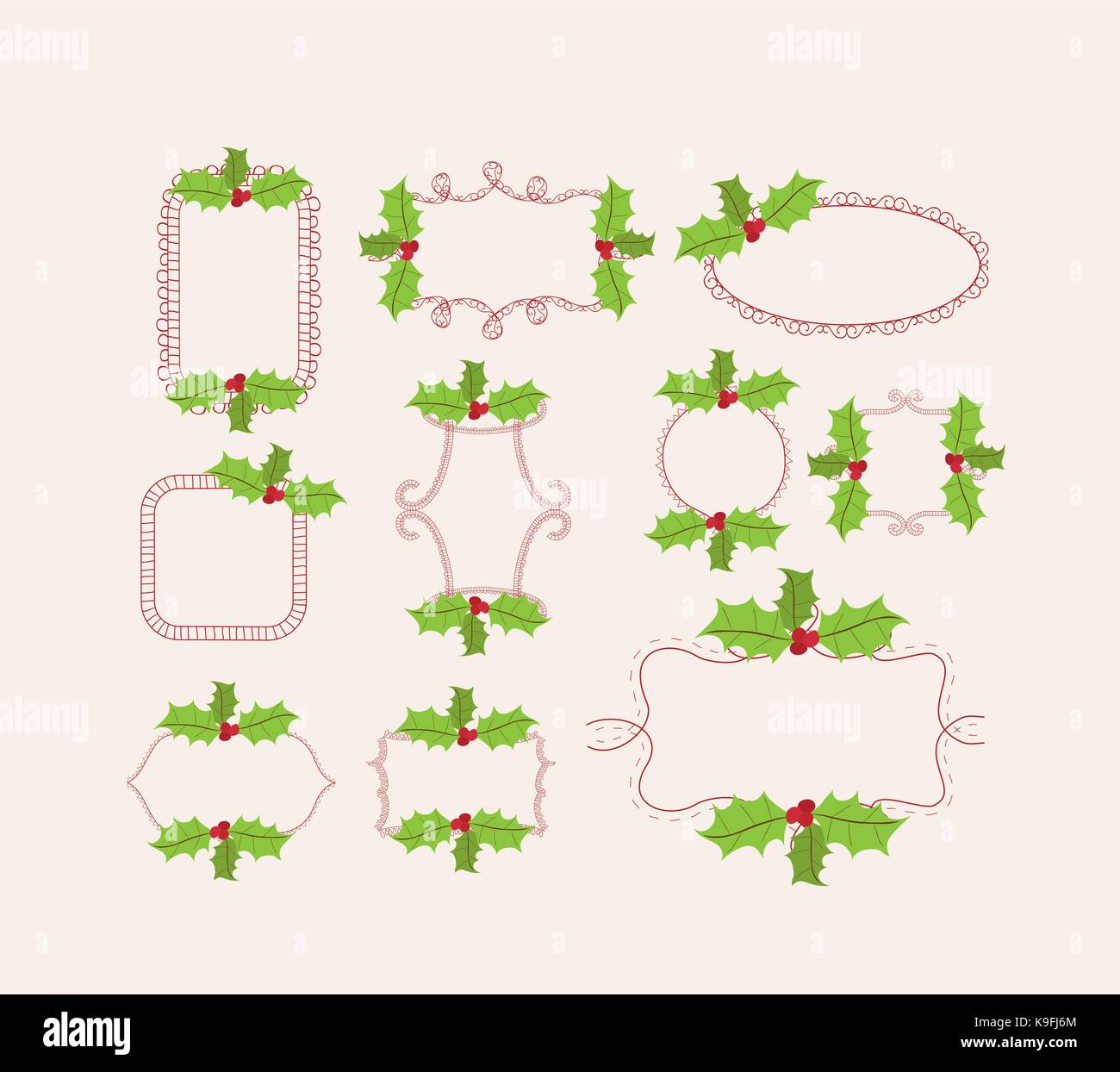 christmas doodle frames Stock Vector Image & Art - Alamy