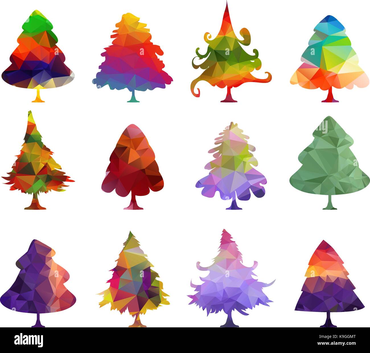 Christmas trees isolated on a white background Stock Vector Image & Art ...