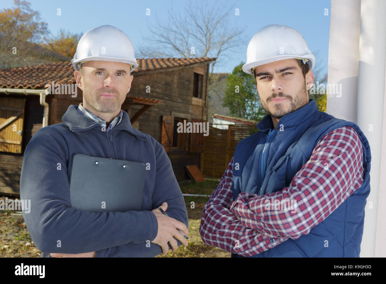 real estate developers posing Stock Photo Alamy