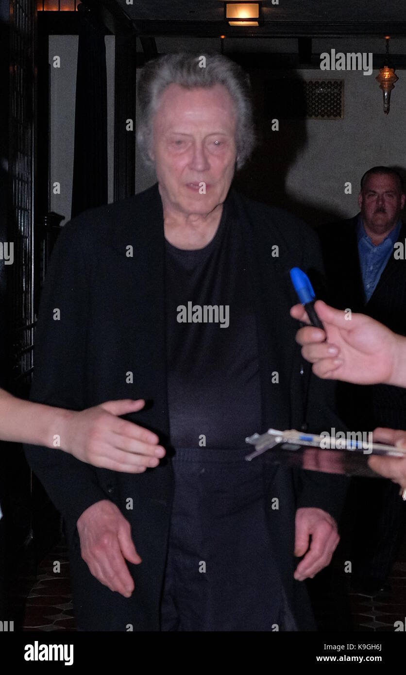 Christopher Walken surrounded by fans in New York  Featuring: Christopher Walken Where: Manhattan, New York, United States When: 23 Aug 2017 Credit: TNYF/WENN.com Stock Photo