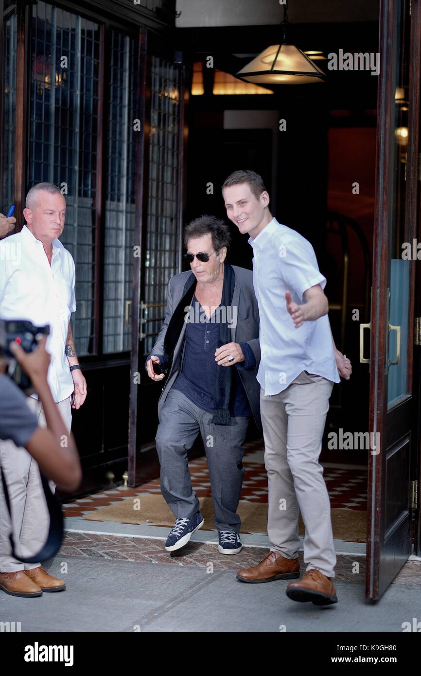 Al Pacino exiting his hotel in TriBeCa Featuring: Al Pacino Where