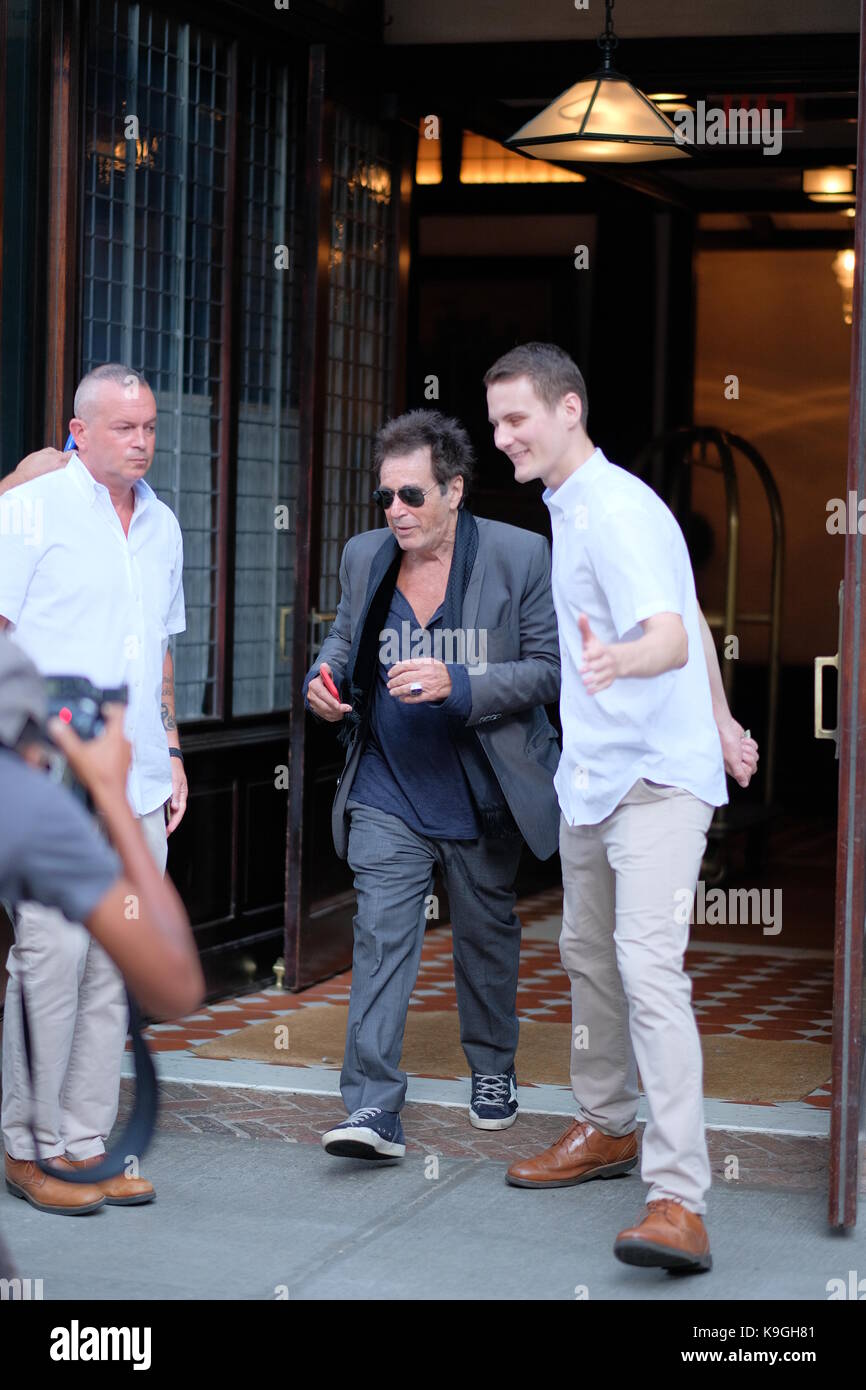 Al Pacino exiting his hotel in TriBeCa Featuring: Al Pacino Where
