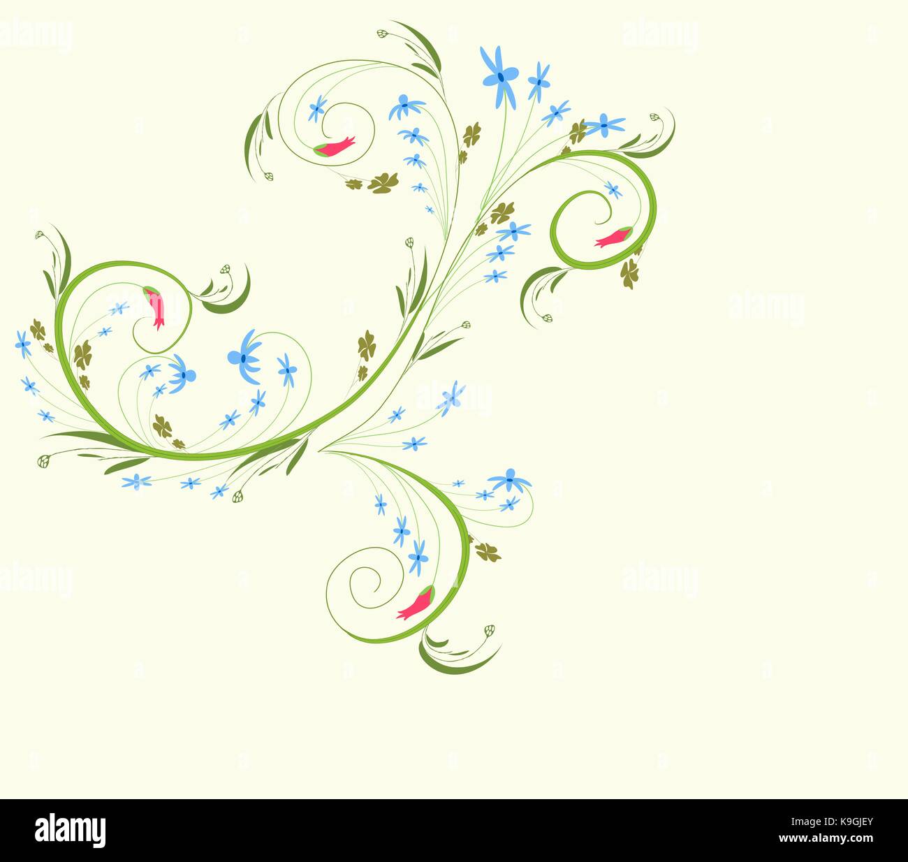 floral doodle background Stock Vector Image & Art - Alamy