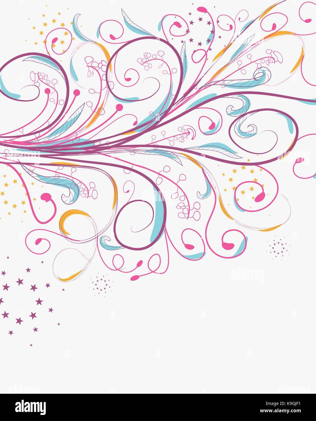 doodle florals vintage background Stock Vector Image & Art - Alamy