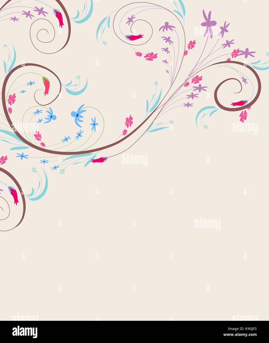 doodle florals vintage background Stock Vector Image & Art - Alamy