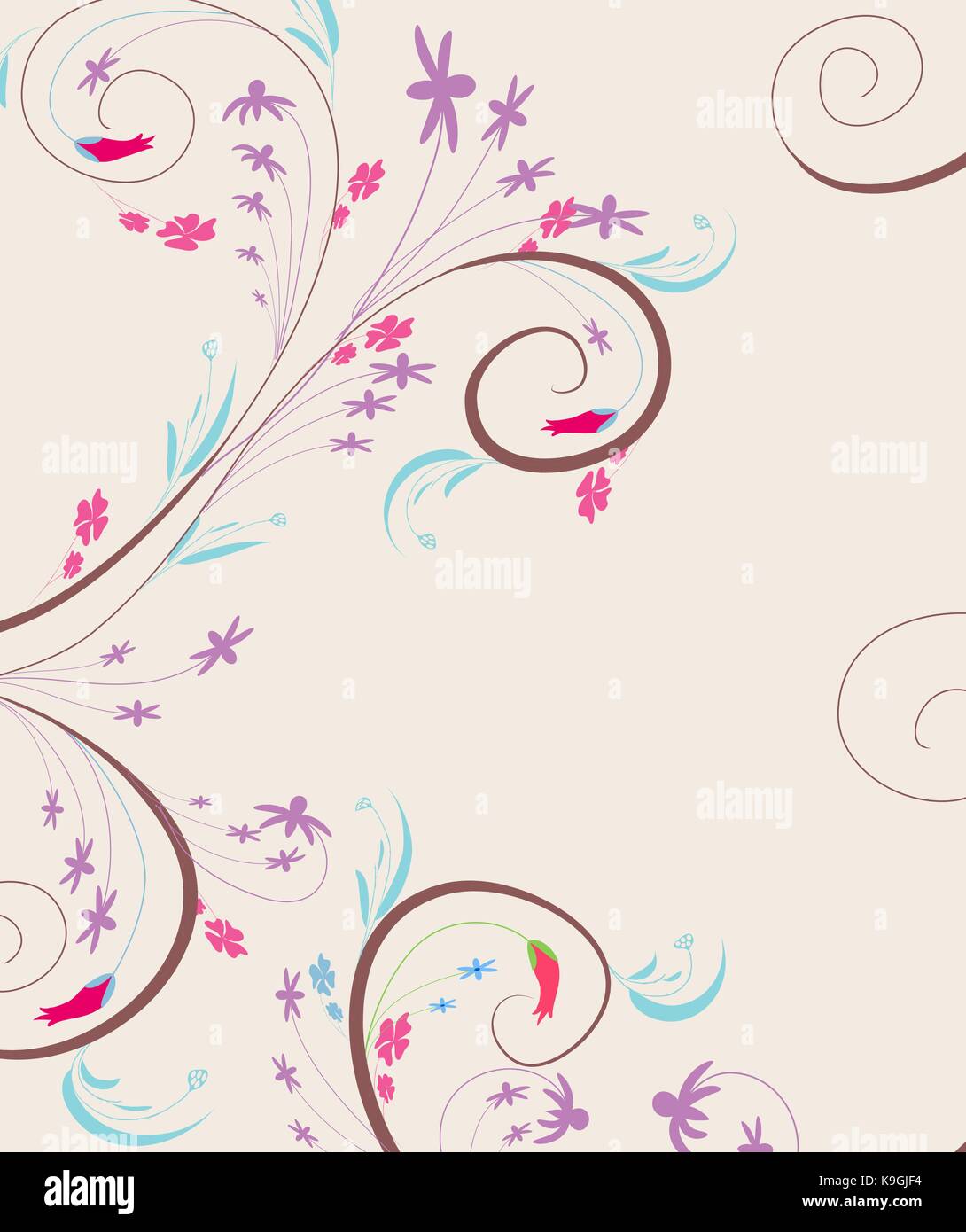 doodle florals vintage background Stock Vector Image & Art - Alamy