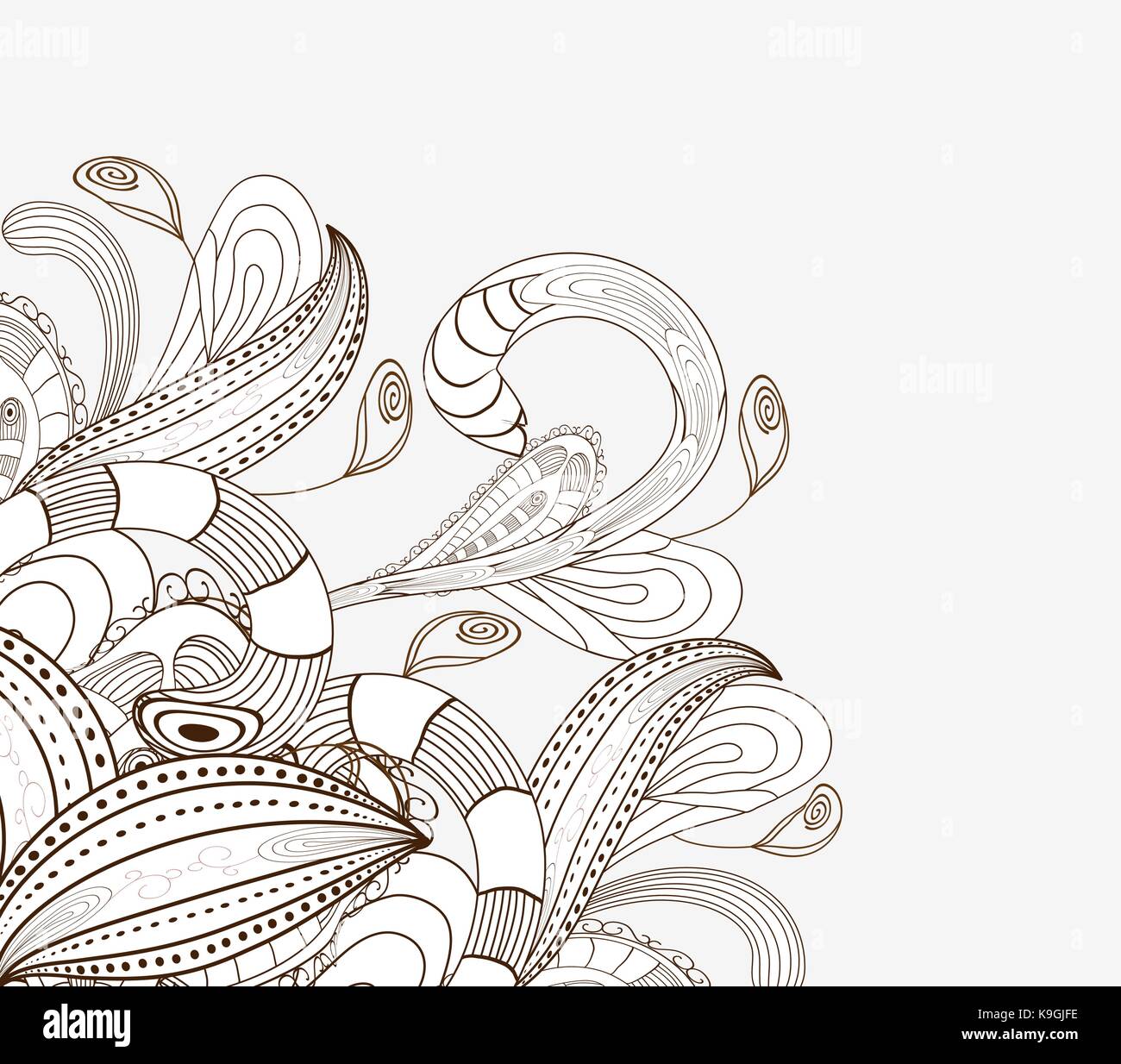 Hand Drawn doodle floral background Stock Vector Image & Art - Alamy