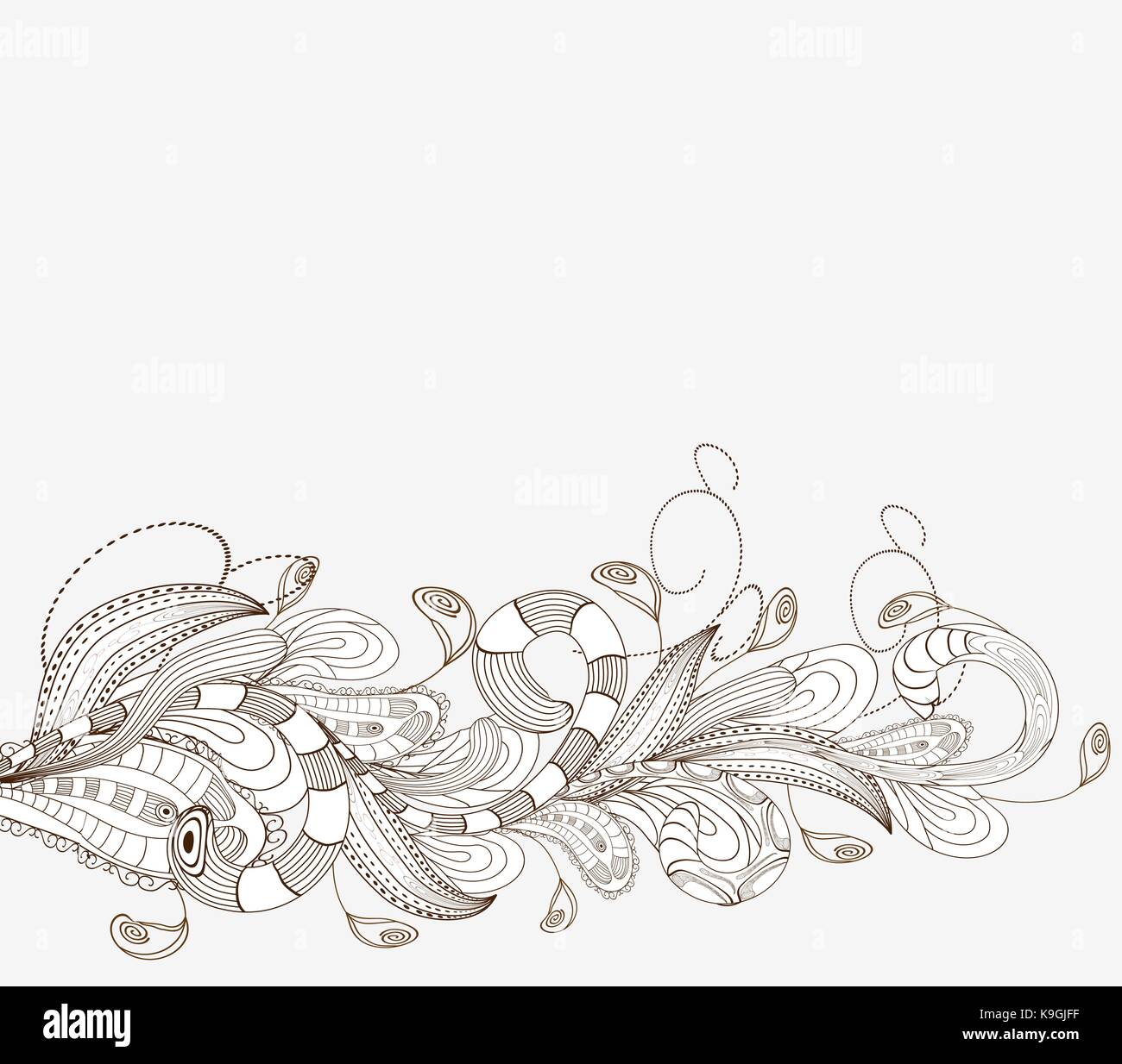 Hand Drawn doodle floral background Stock Vector Image & Art - Alamy