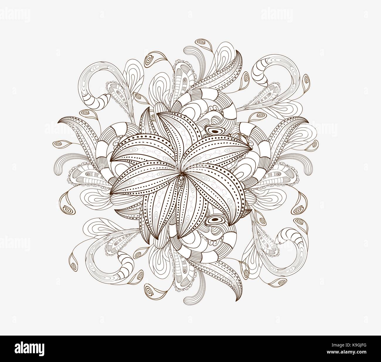 Hand Drawn doodle floral background Stock Vector Image & Art - Alamy