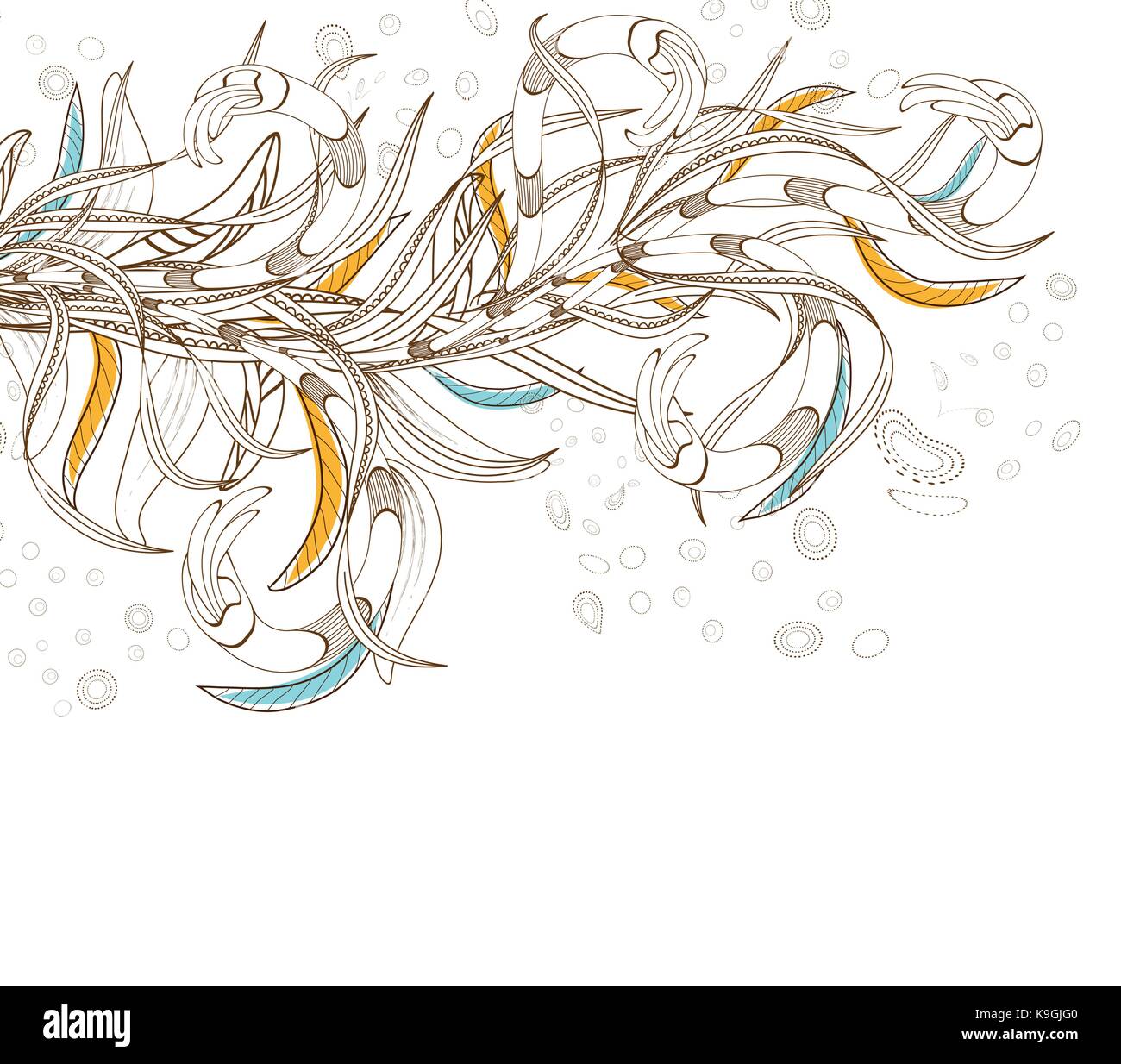 doodle floral background, hand drawn retro Stock Vector Image & Art - Alamy