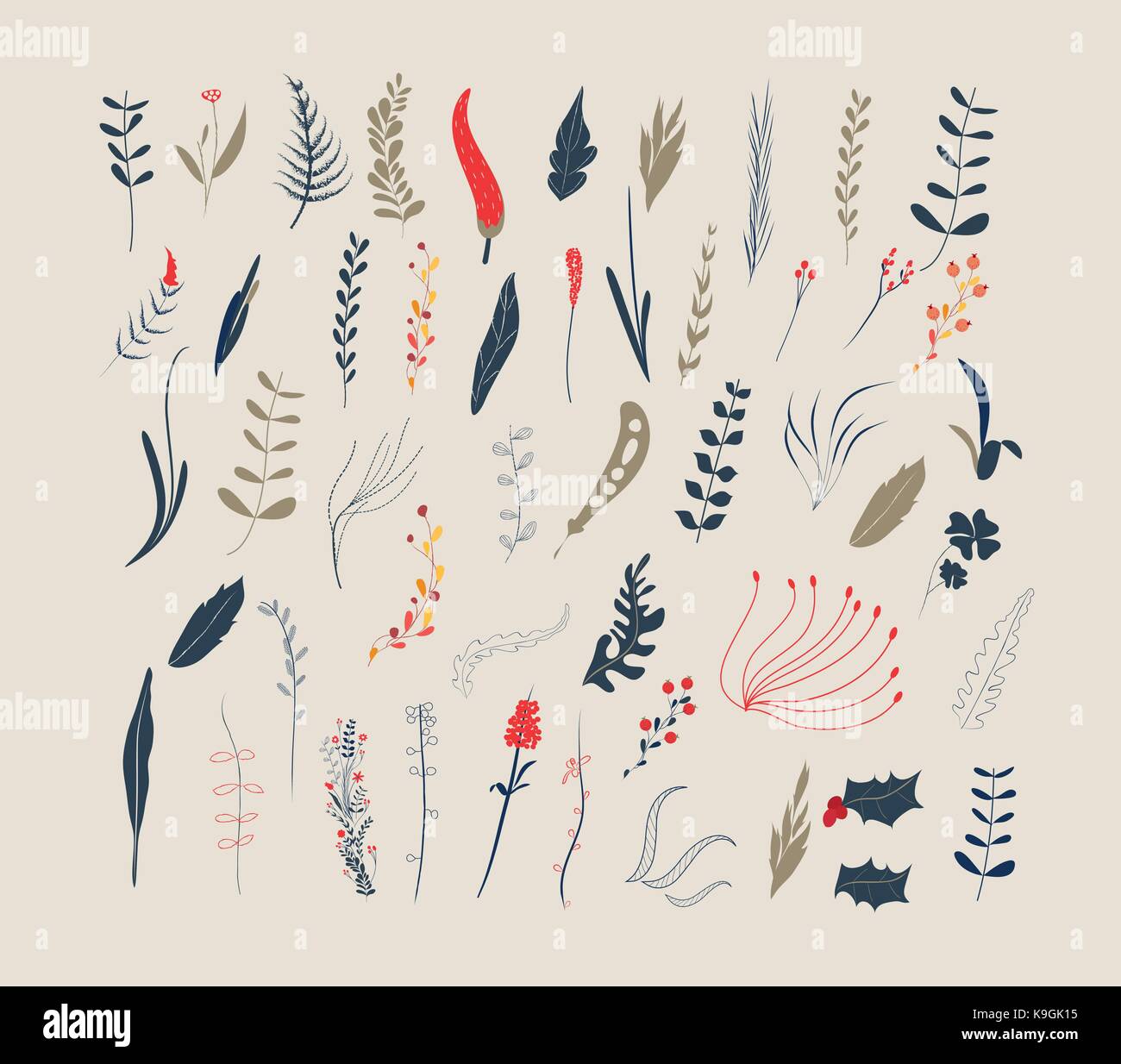 Hand Drawn vintage floral elements Stock Vector Image & Art - Alamy