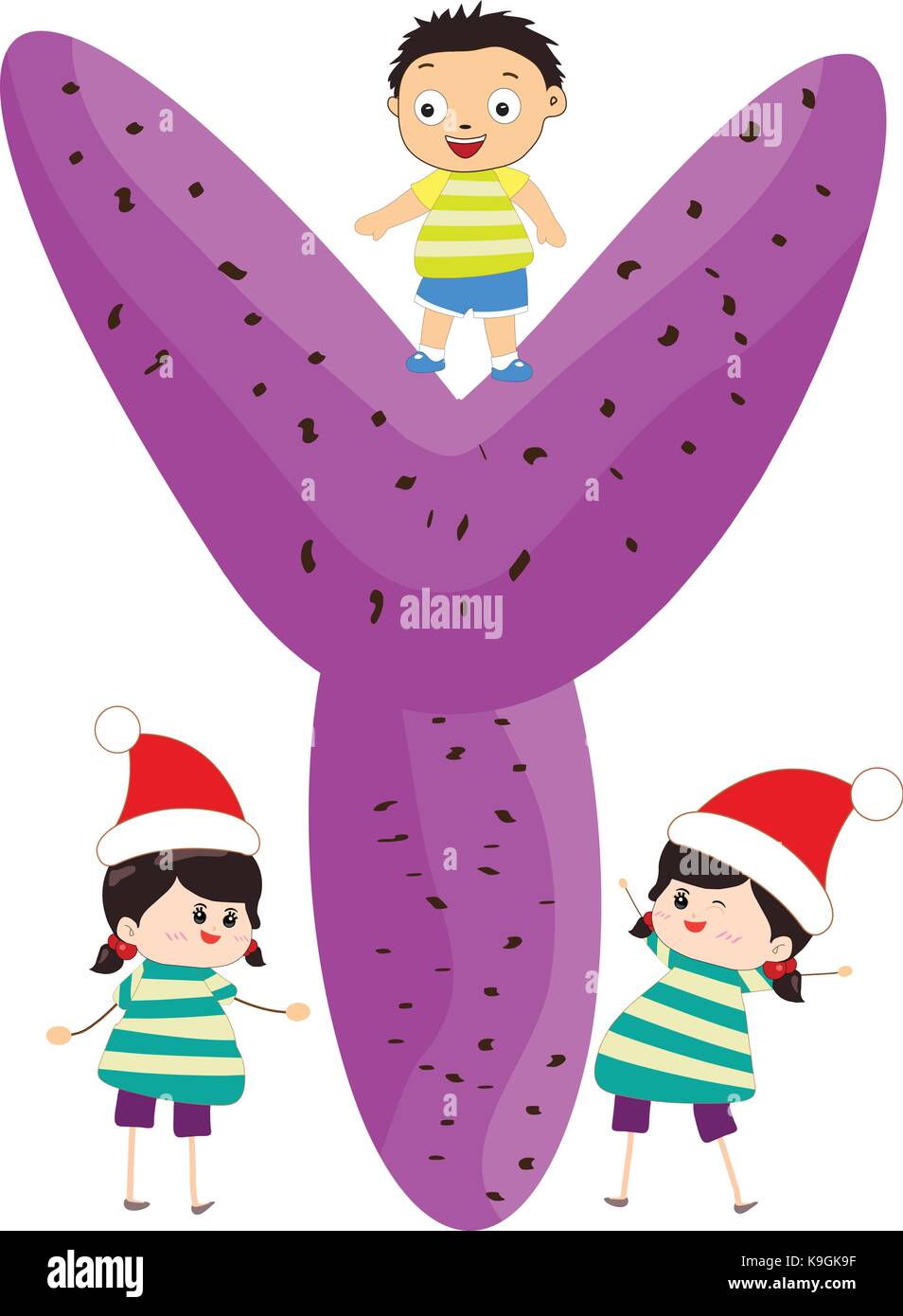 Illustration of a Kid Leaning on a Letter Y Stock Vector Image & Art ...