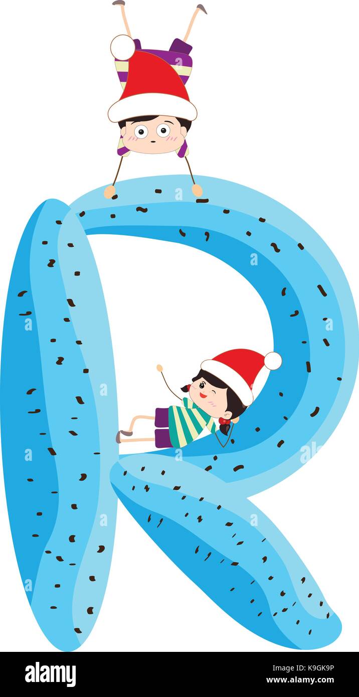 Illustration of a Kid Leaning on a Letter R Stock Vector Image & Art ...