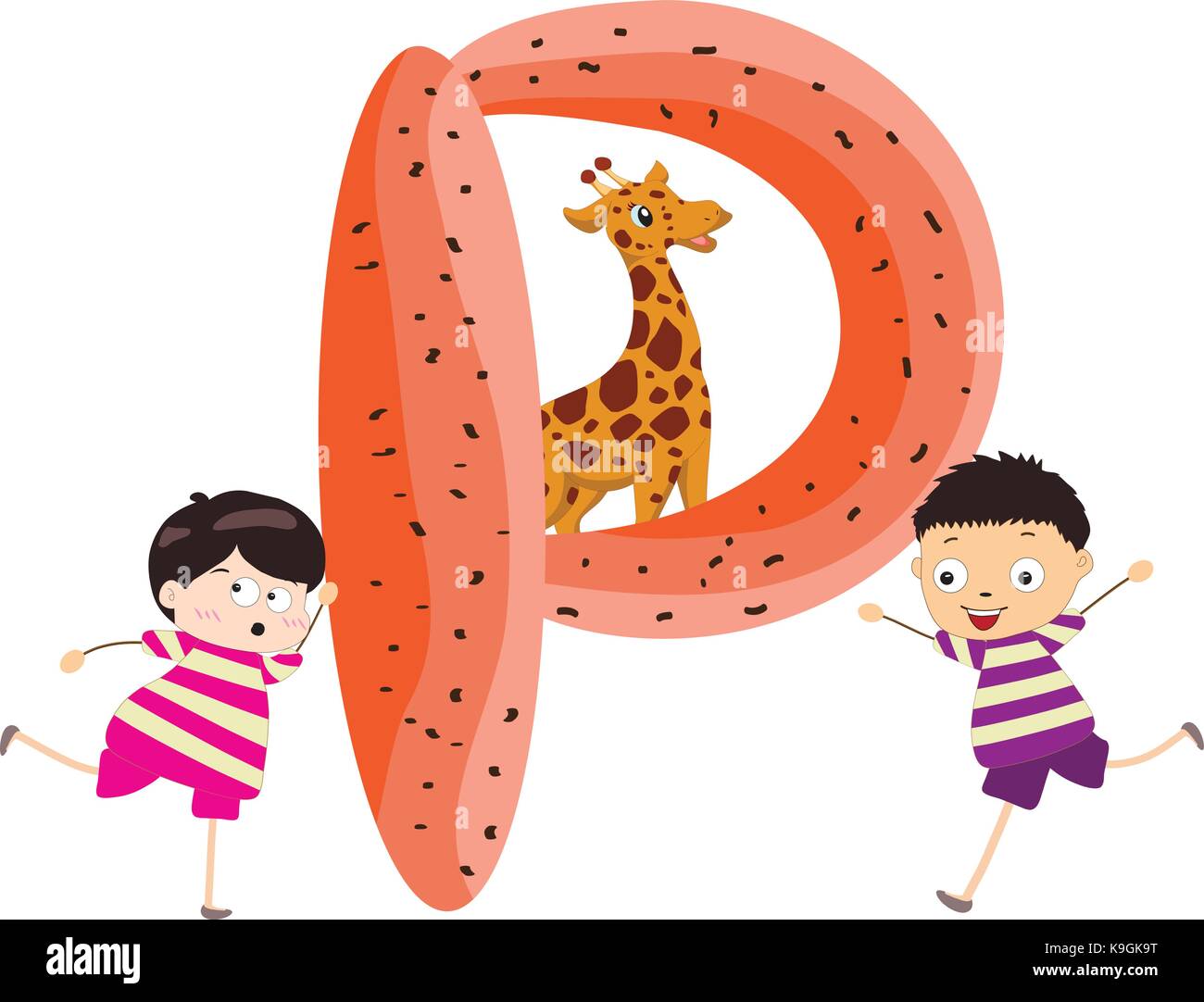 Illustration of a Kid Leaning on a Letter P Stock Vector Image & Art ...