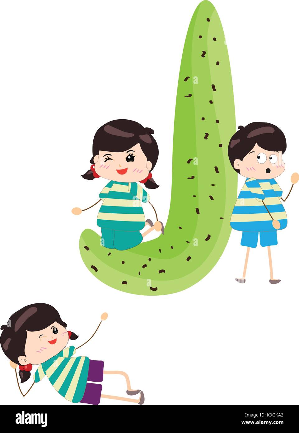 Illustration of a Kid Leaning on a Letter J Stock Vector Image & Art ...