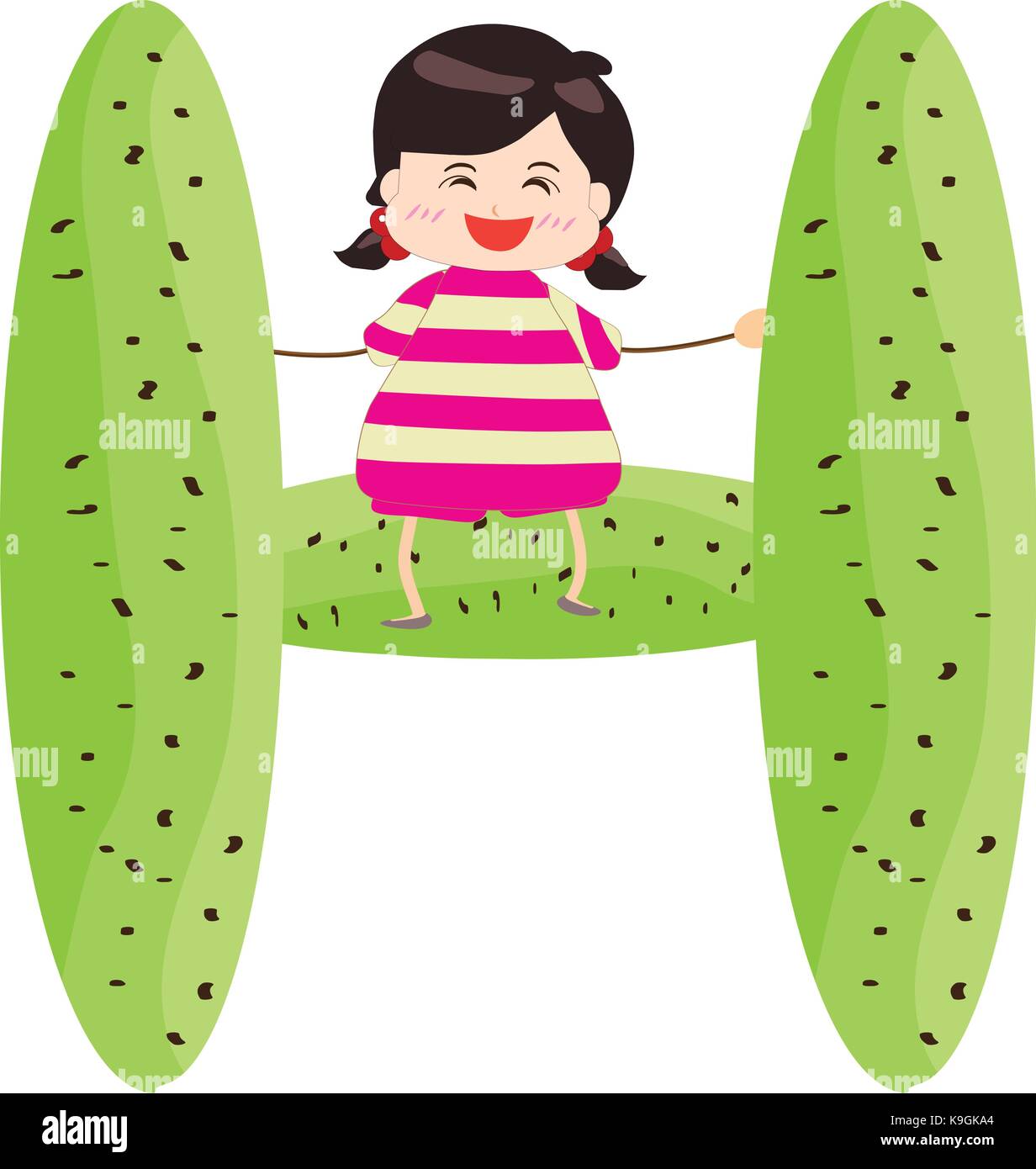 Illustration of a Kid Leaning on a Letter H Stock Vector Image & Art ...