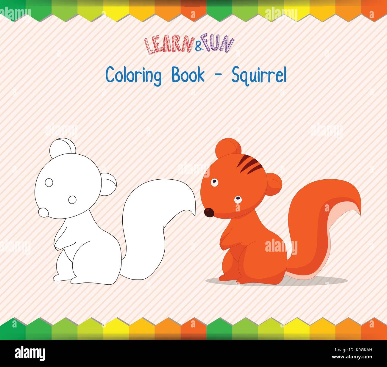 squirrel coloring book educational game Stock Vector Image & Art - Alamy