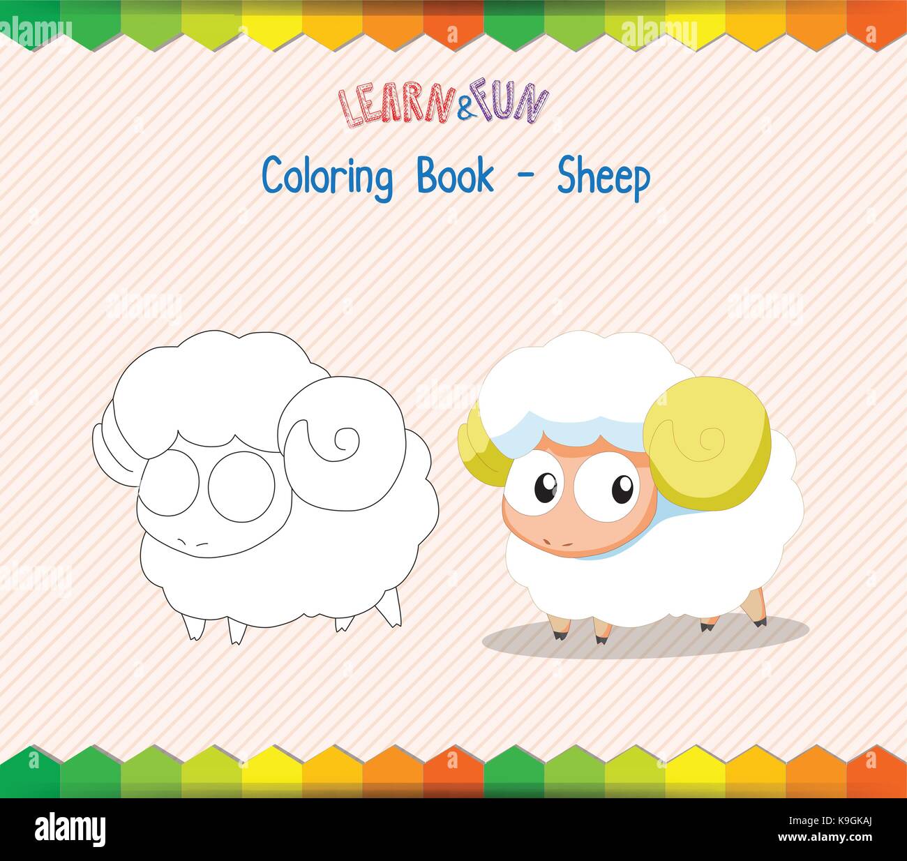Sheep coloring book educational game Stock Vector Image & Art - Alamy