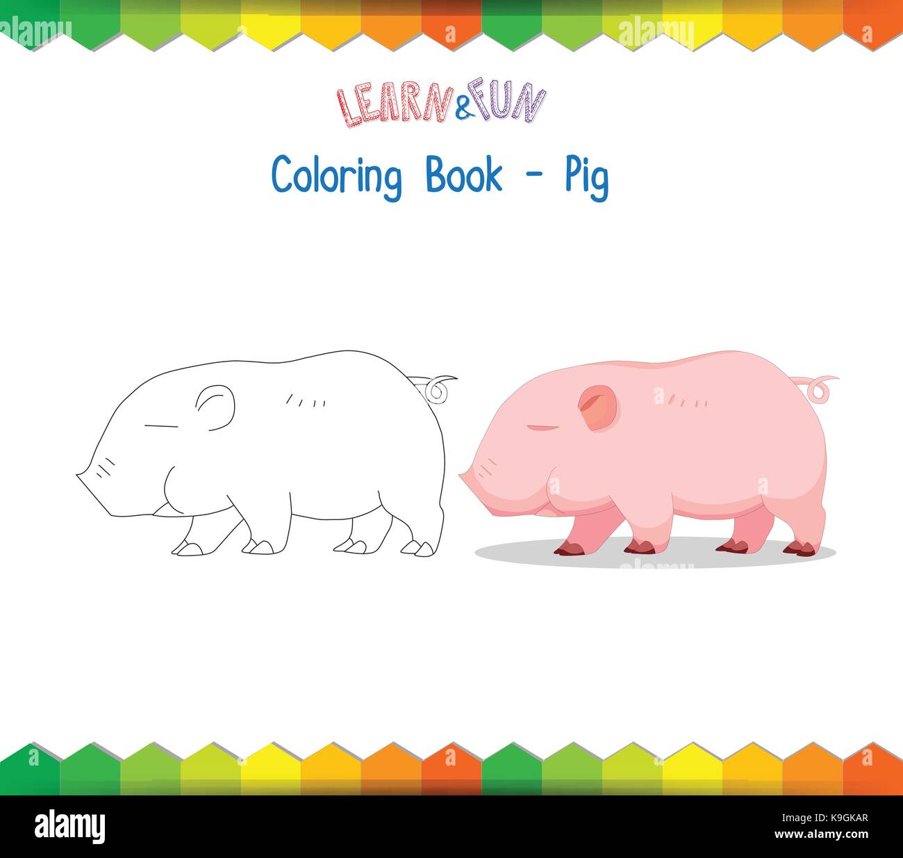 Pig coloring hi-res stock photography and images - Alamy
