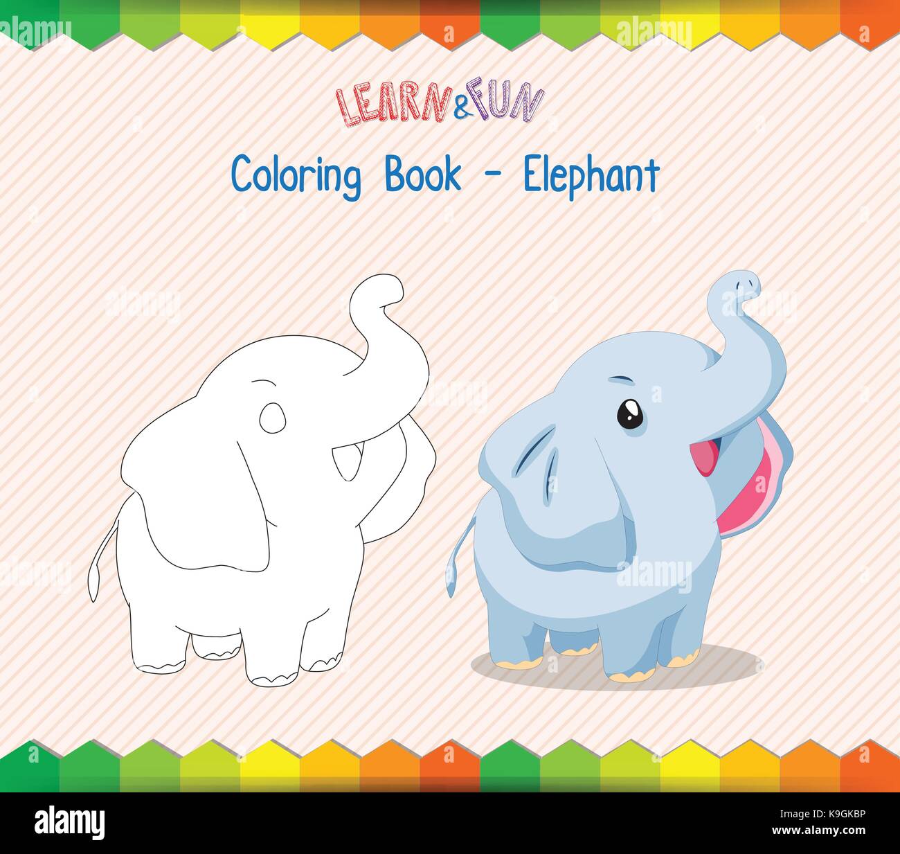 Elephant coloring book educational game Stock Vector Image & Art Alamy