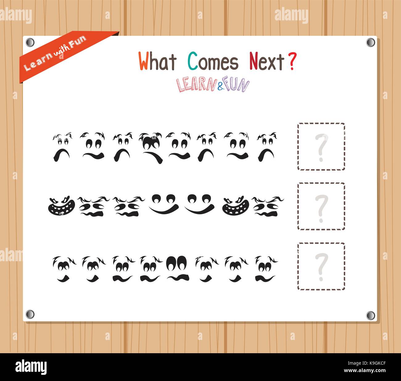 Completing the Pattern Educational Game for Preschool Children Stock ...
