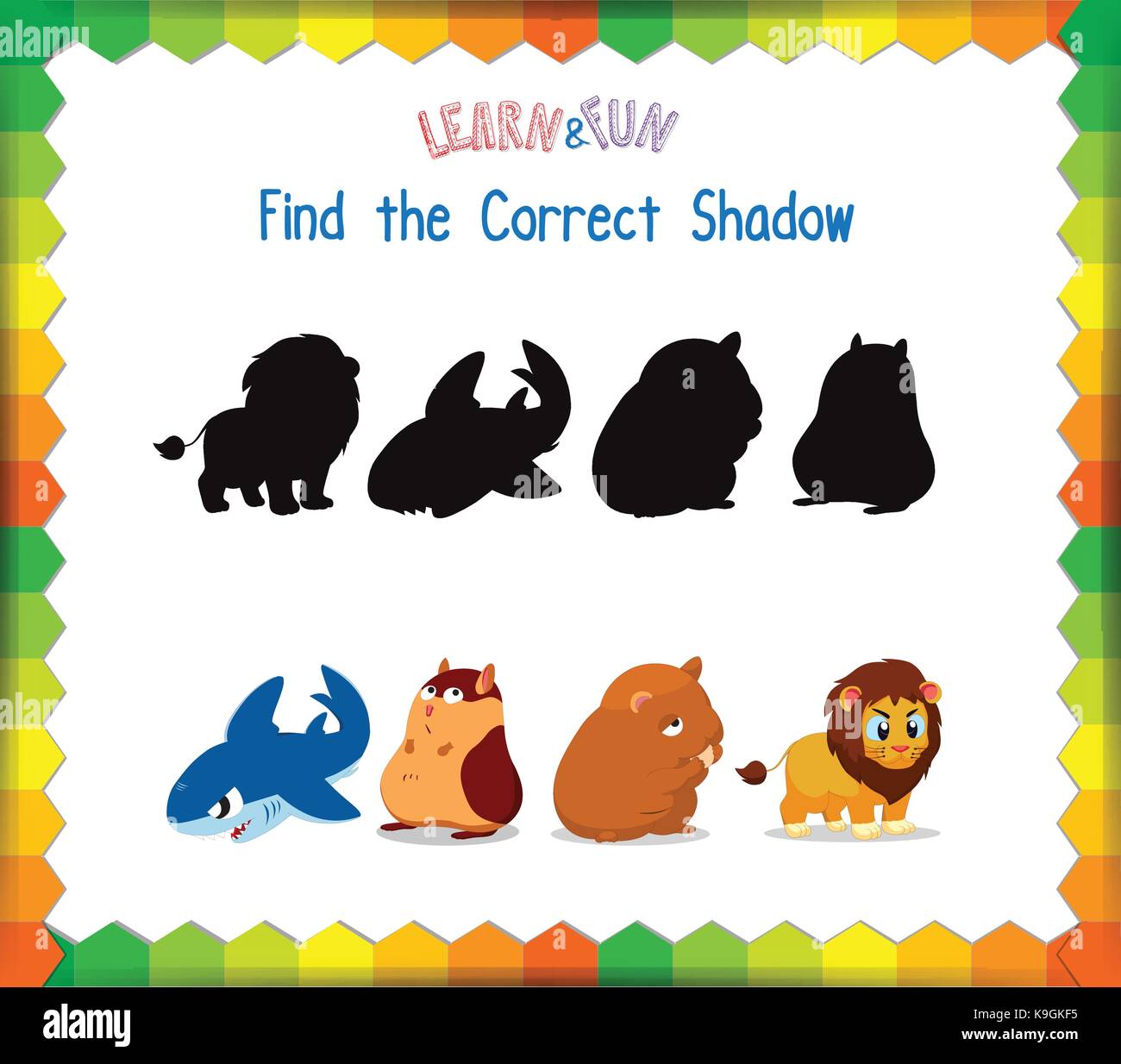 Find the correct. Find the correct shadow. Find the correct shadow. Find correct shadow animals clipart. Shadow find vector.