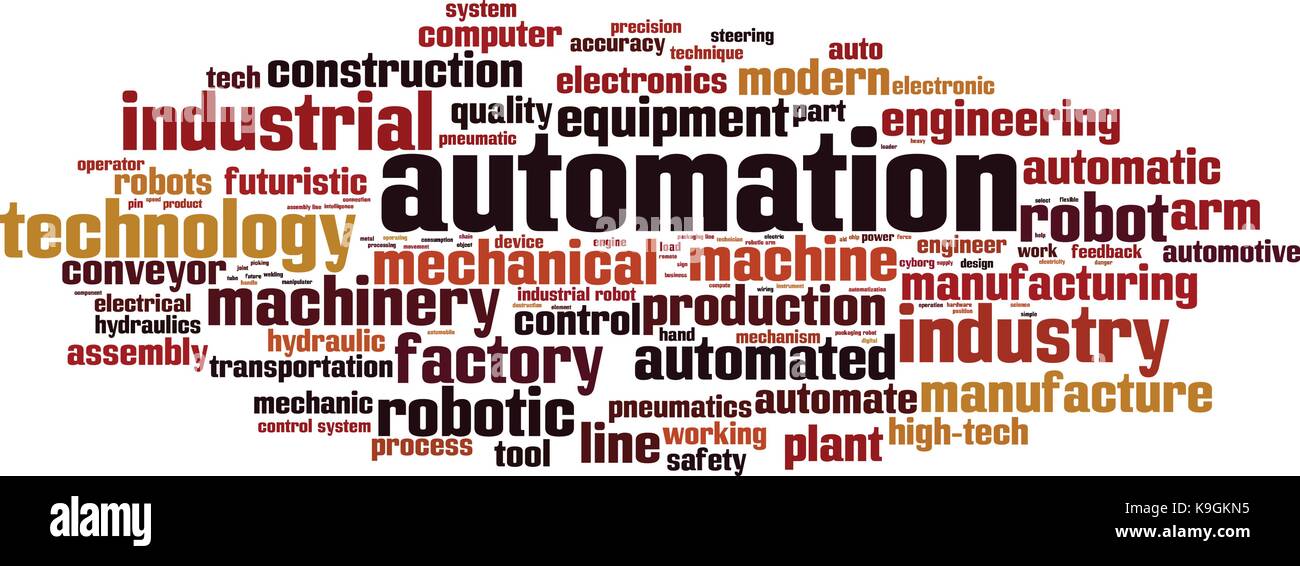 Automation word cloud concept. Vector illustration Stock Vector Image