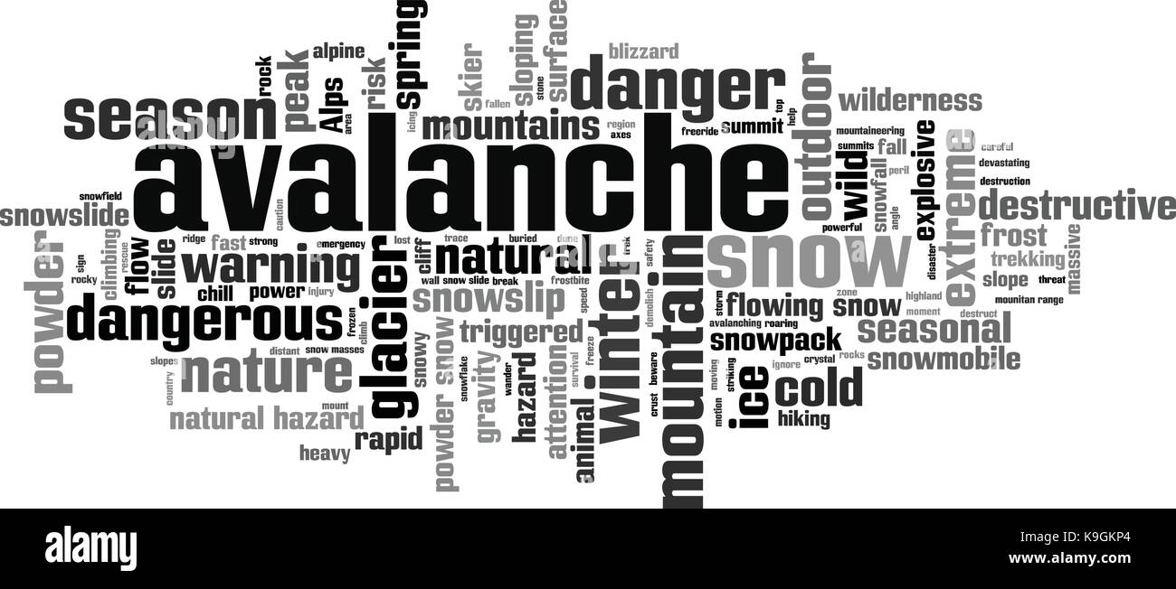 Avalanche word cloud concept. Vector illustration Stock Vector
