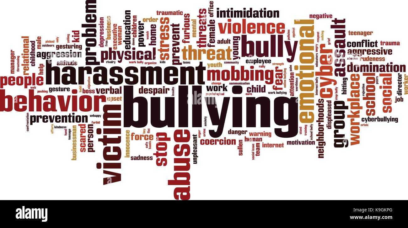 Bullying word cloud concept. Vector illustration Stock Vector