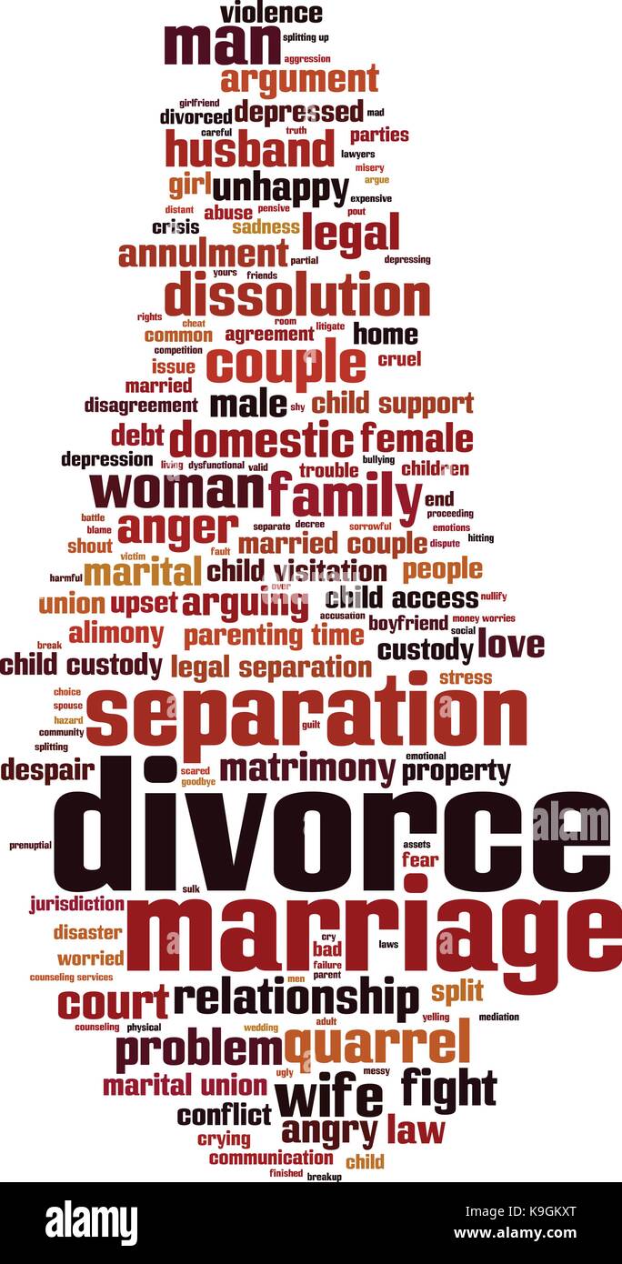 Divorce word cloud concept. Vector illustration Stock Vector