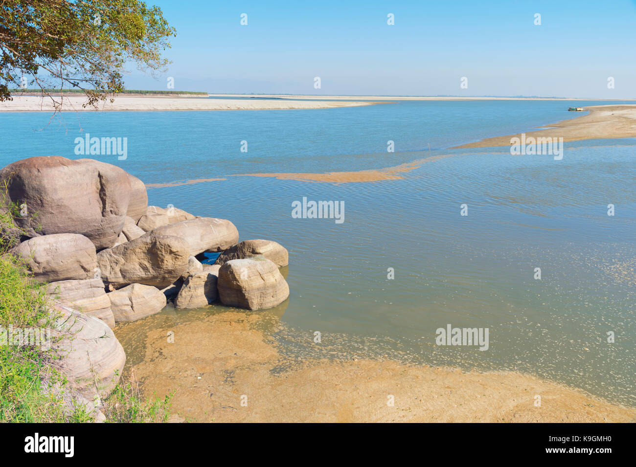 Brahmaputra river, Assam, India Stock Photo