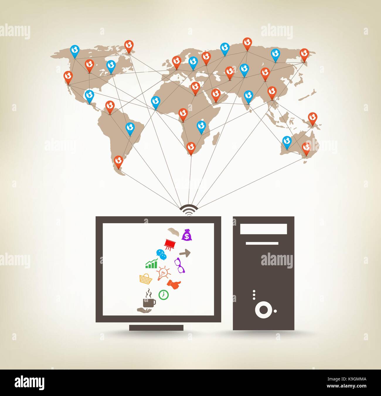 Global computer communication concept stock Stock Vector Image & Art ...