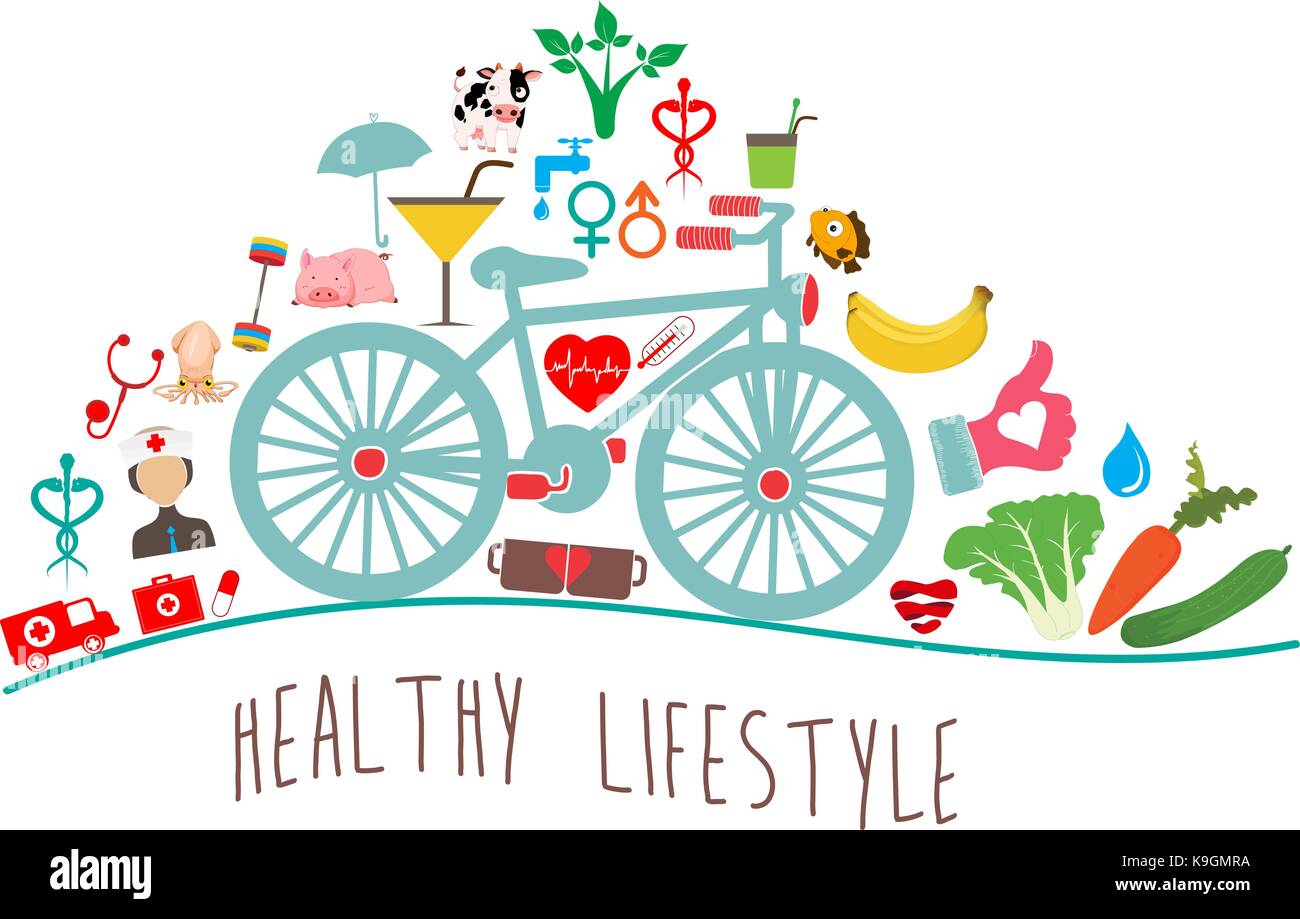Healthy Lifestyle Background Stock Vector Image & Art - Alamy
