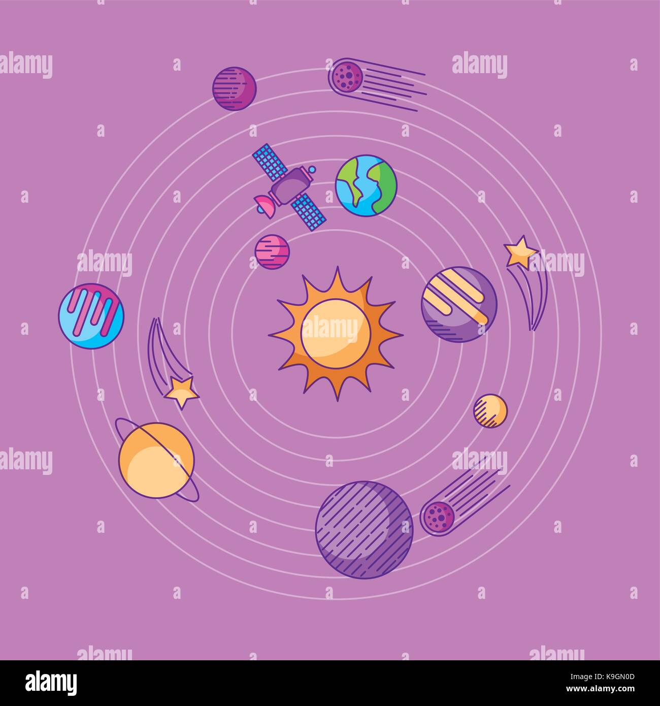 the solar system galaxy astronomy universe vector illustration Stock ...