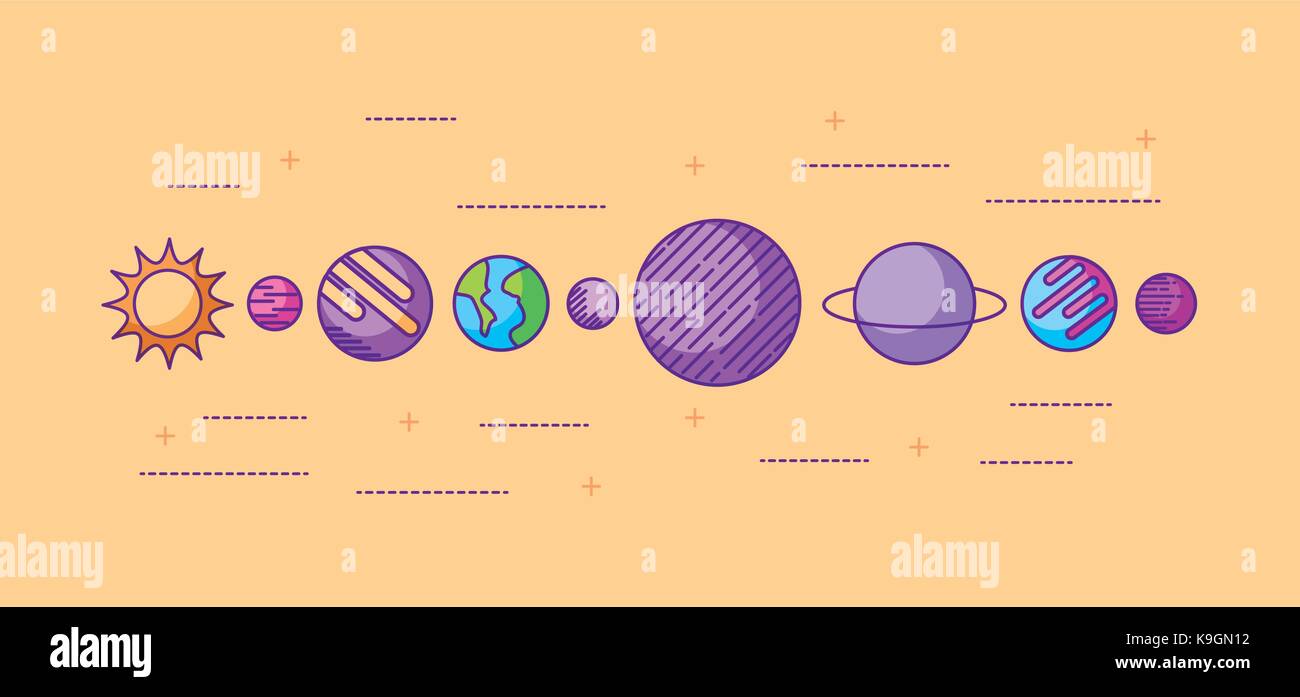 the solar system galaxy astronomy universe vector illustration Stock ...