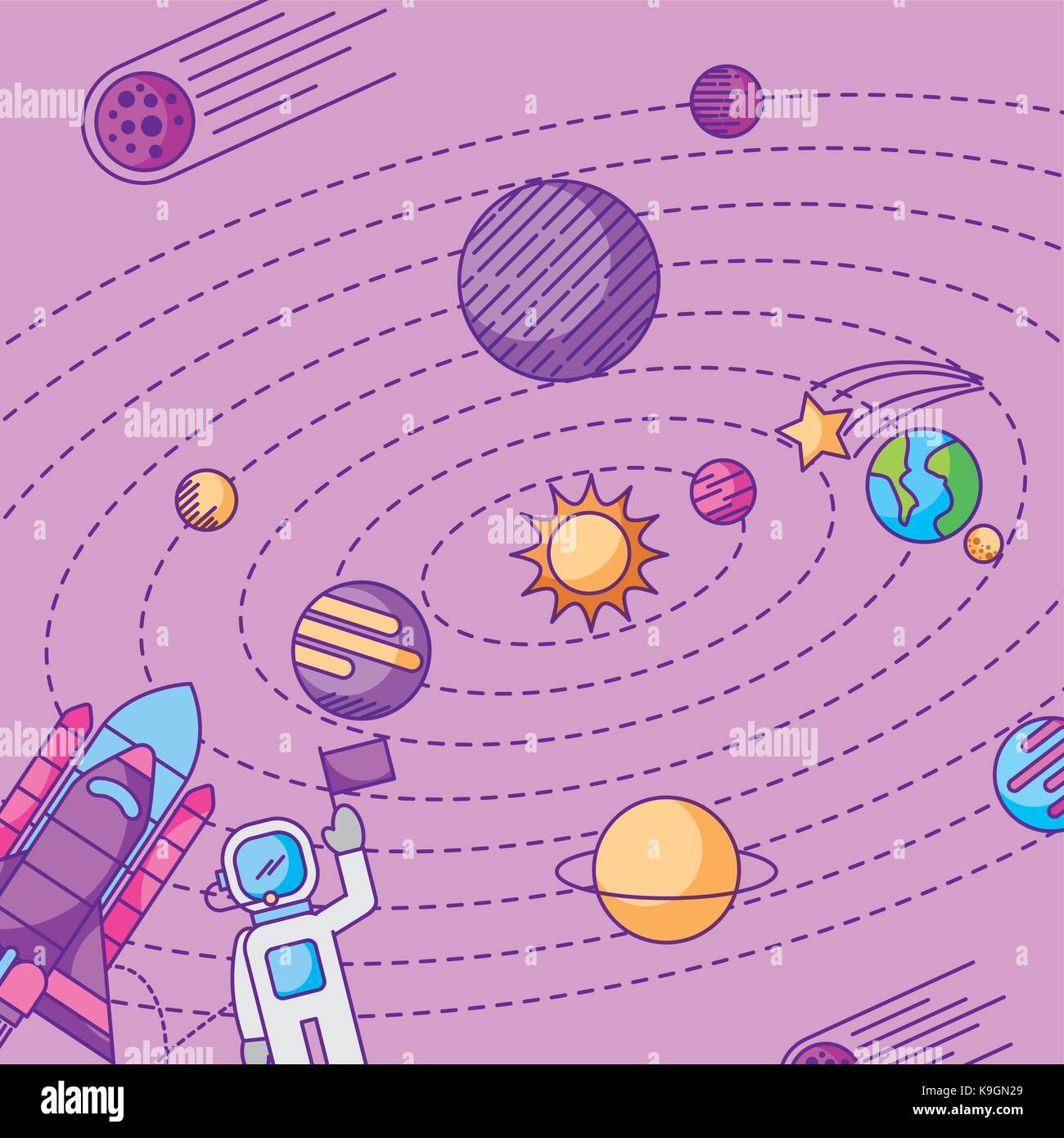 the solar system galaxy astronomy universe vector illustration Stock ...