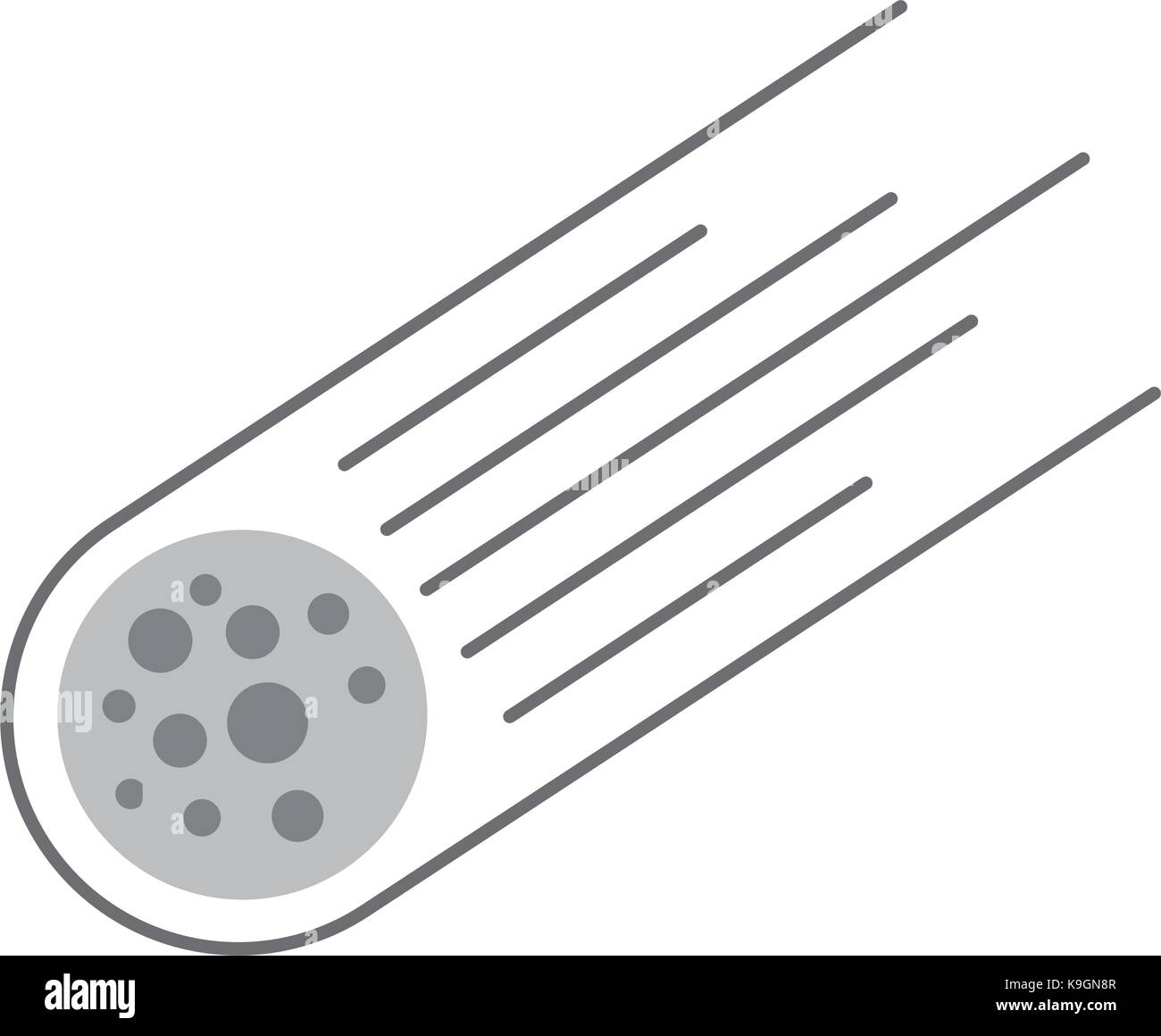 asteroid rock falling science meteorite nature vector illustration ...