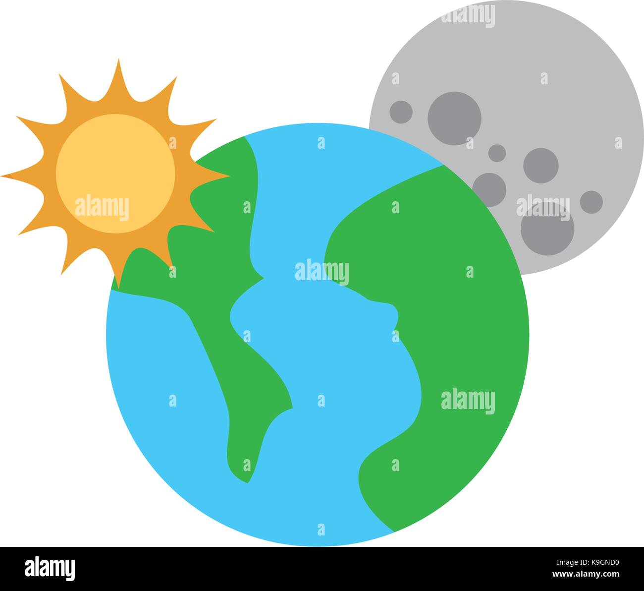 universe planet earth sun and moon space Stock Vector Image & Art - Alamy