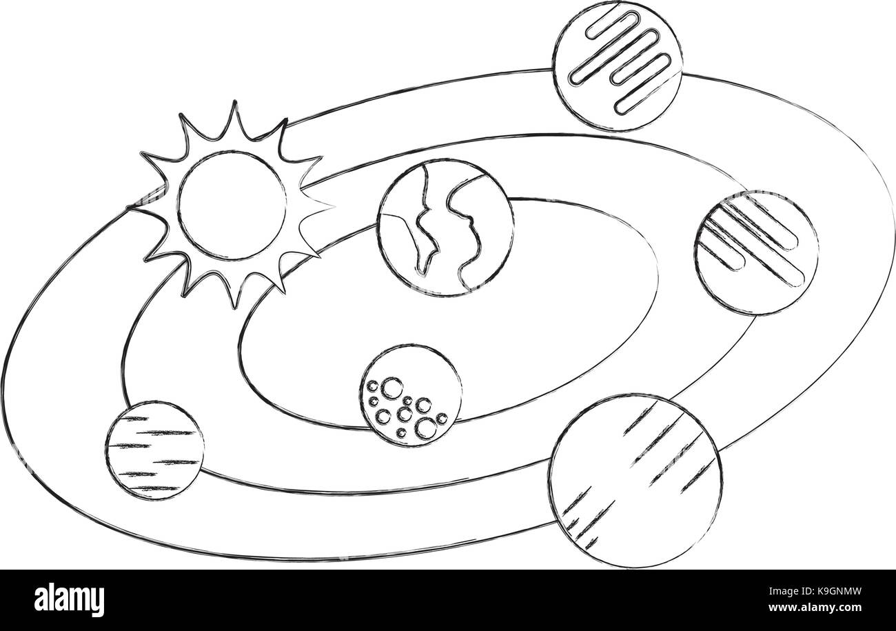 Solar System Planets Black And White Stock Photos Images