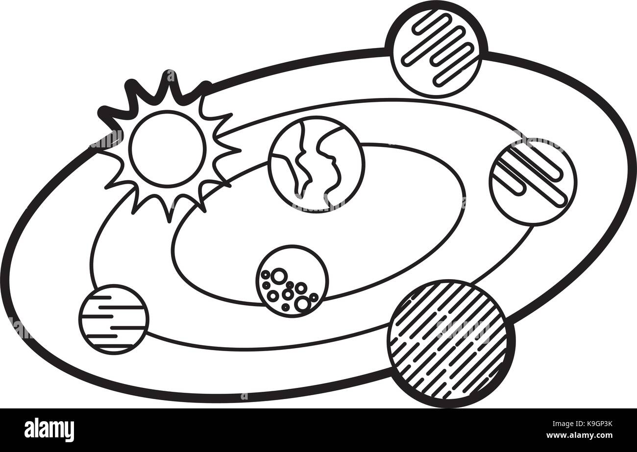 Solar System Universe Galaxy Planets Sun Stock Vector Art