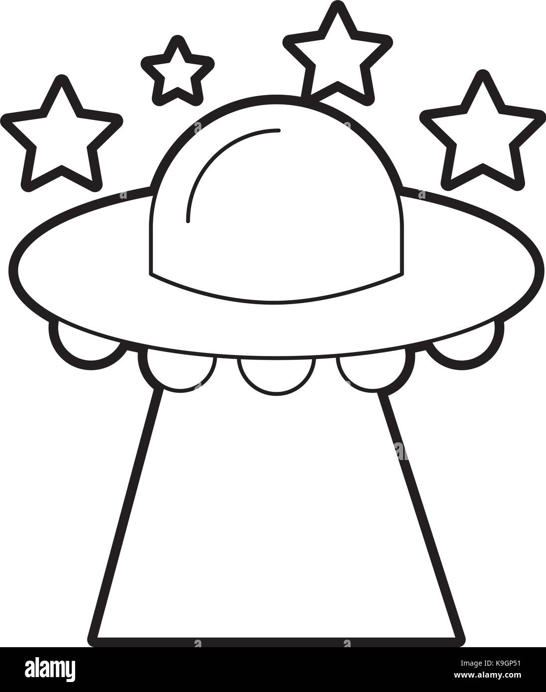 ufo flying stars saucer technology science transport Stock Vector Image ...