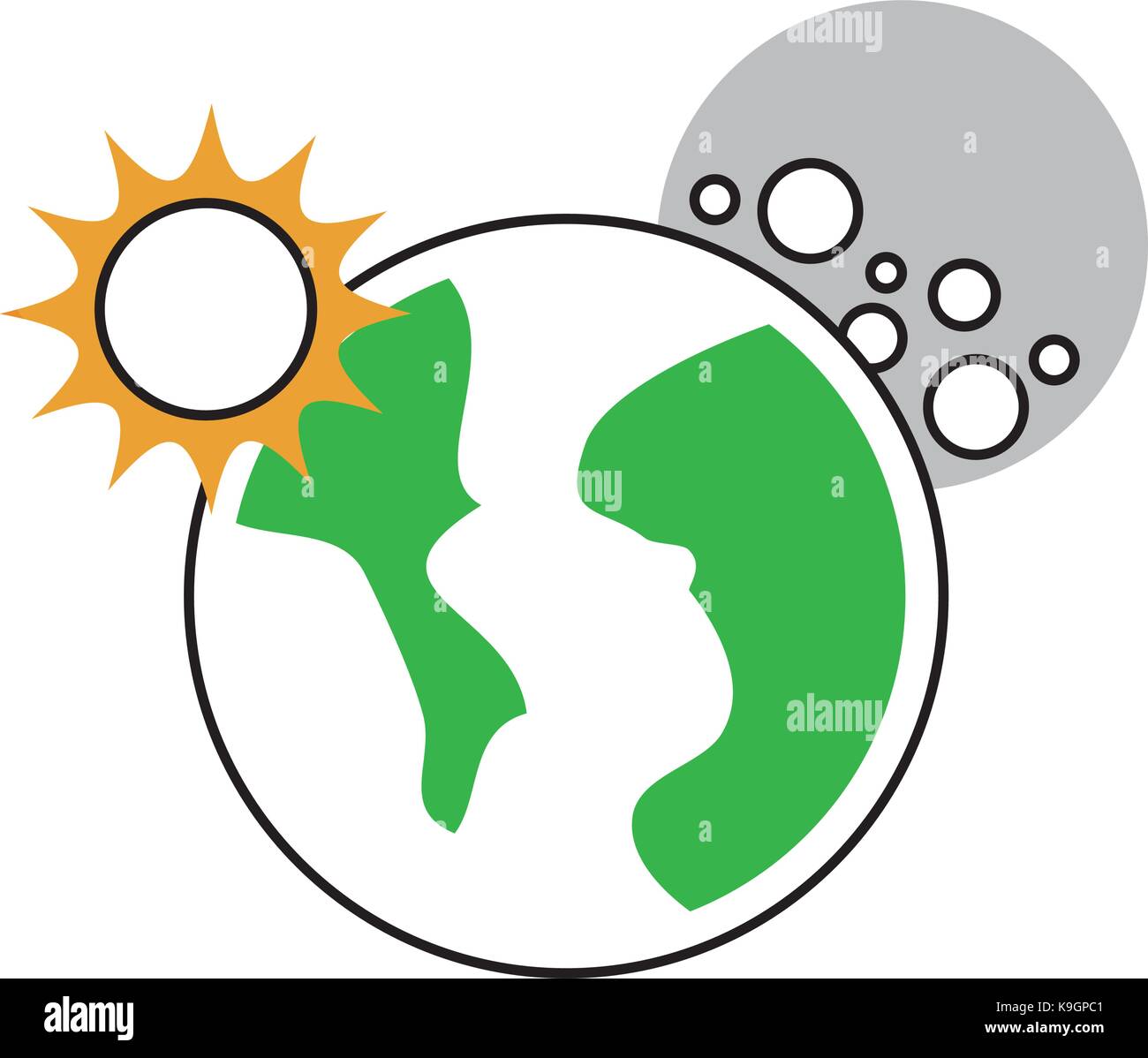 universe planet earth sun and moon space Stock Vector Image & Art - Alamy