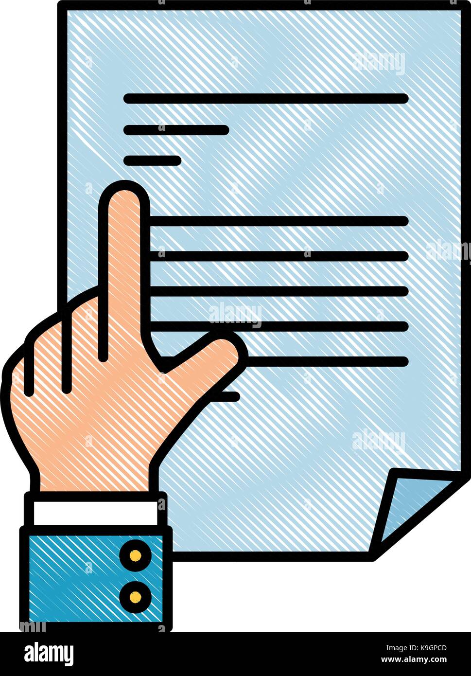 hand with document paper isolated icon vector illustration design Stock ...