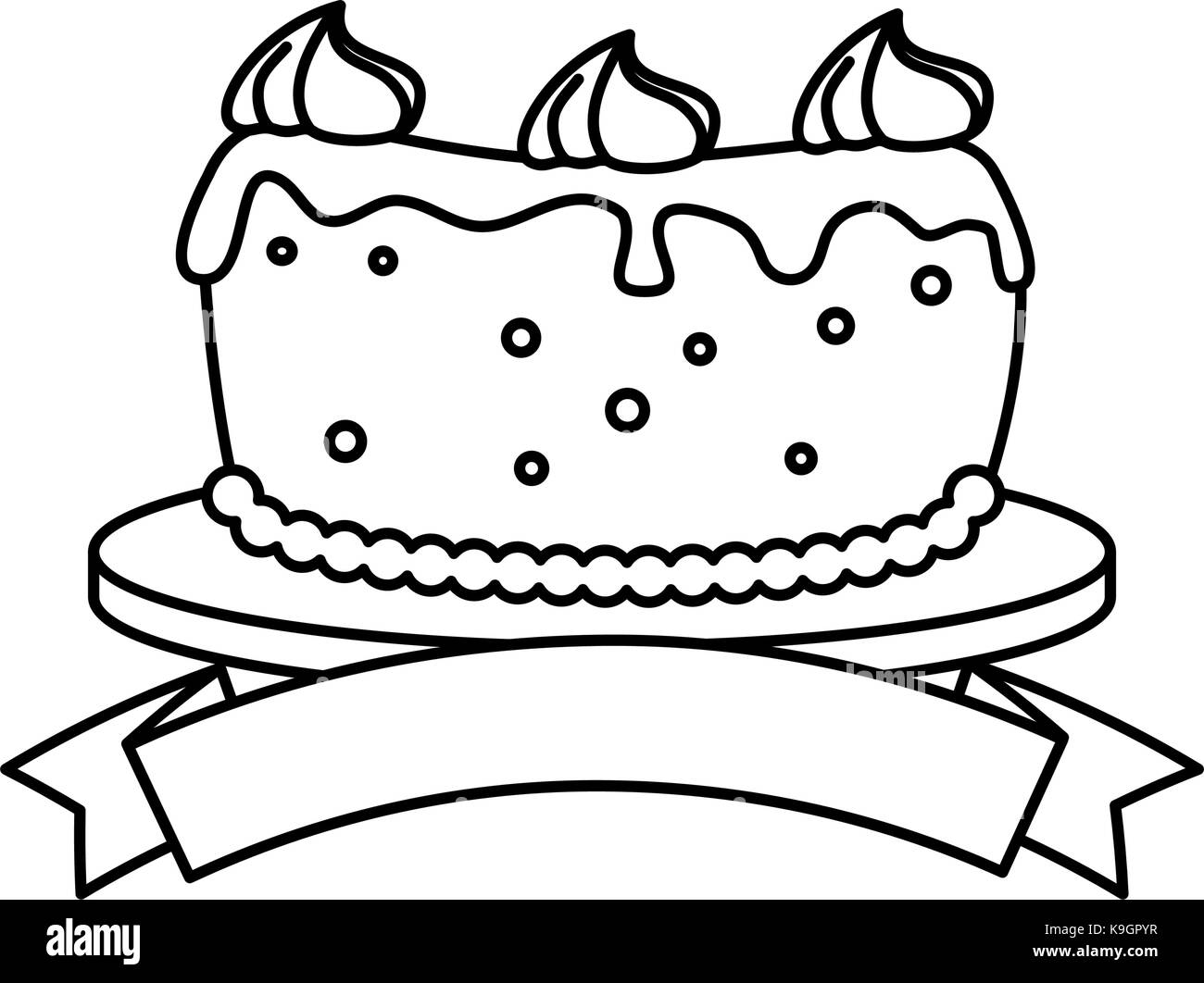 delicious cake with ribbon vector illustration design Stock Vector ...